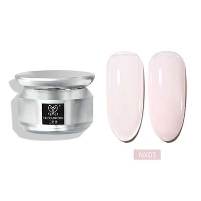 TRICOLOR FISH Builder Nail Gel, 35g Jelly Nude Pink Hard Gel For Nails Extension Gel Nail Polish Jelly Strengthener Gel Polygel Nail Art Manicure