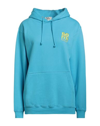 Woman Sweatshirt Azure Size L Cotton, Polyester