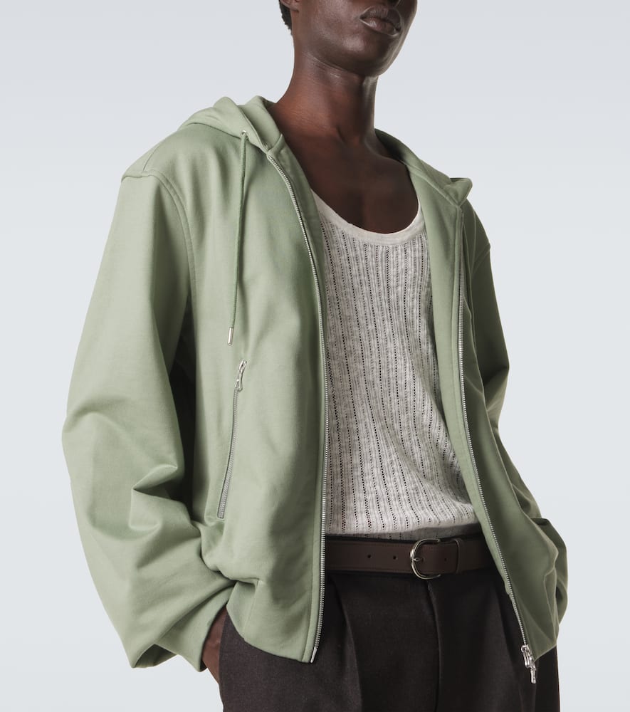 Cotton zip-up hoodie