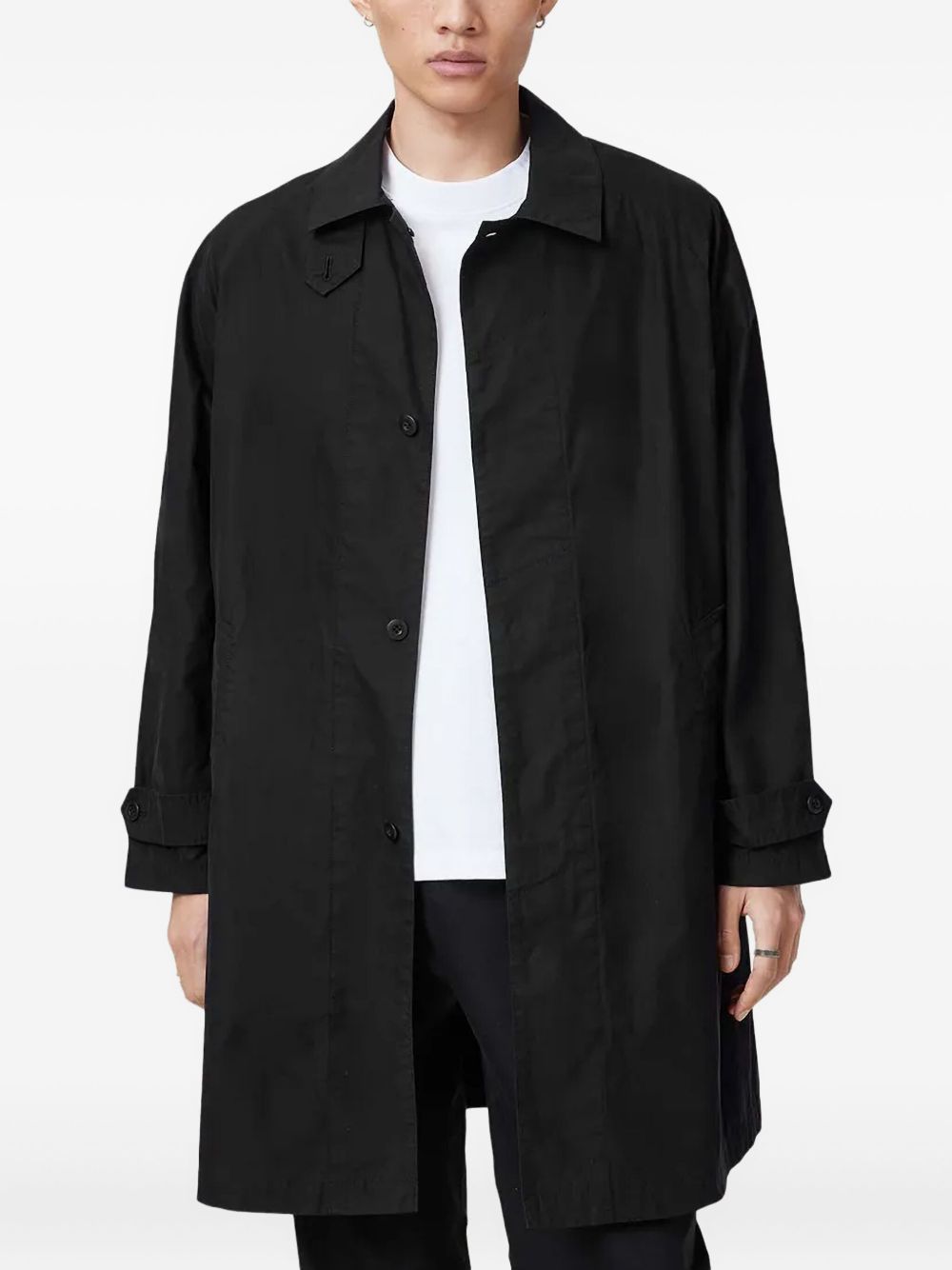 Tillman button-fastening coat - Black