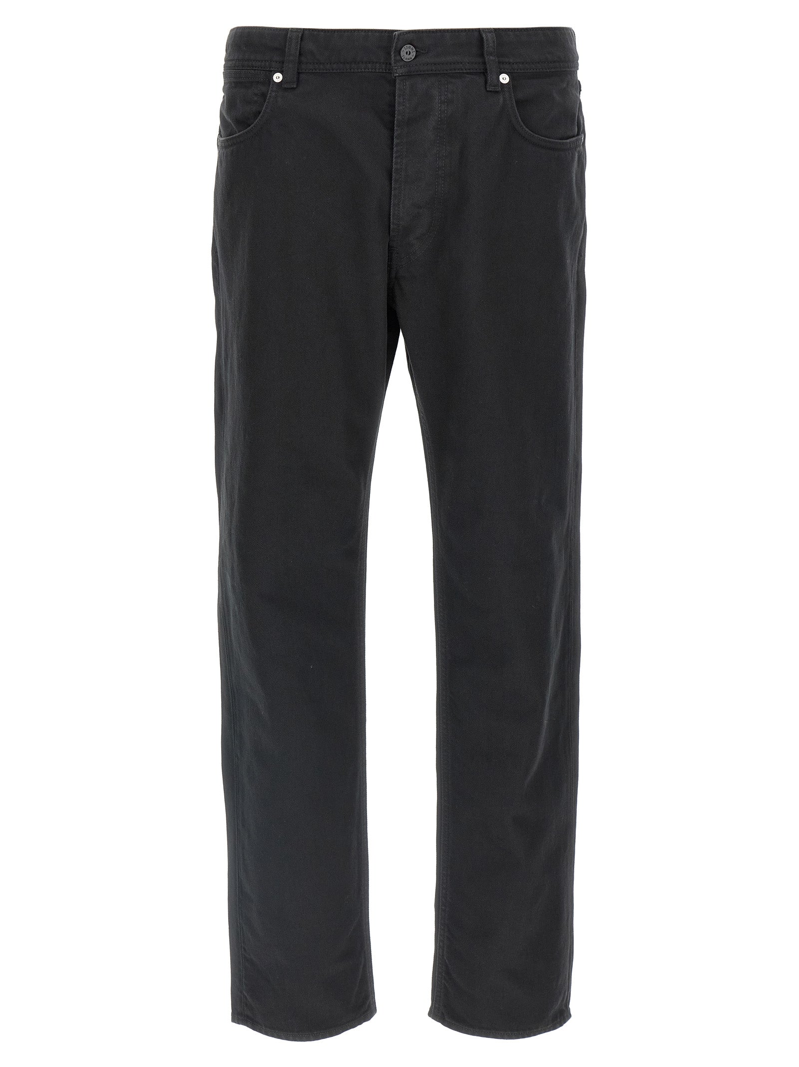 Cotton Straight-Leg Jeans — Black