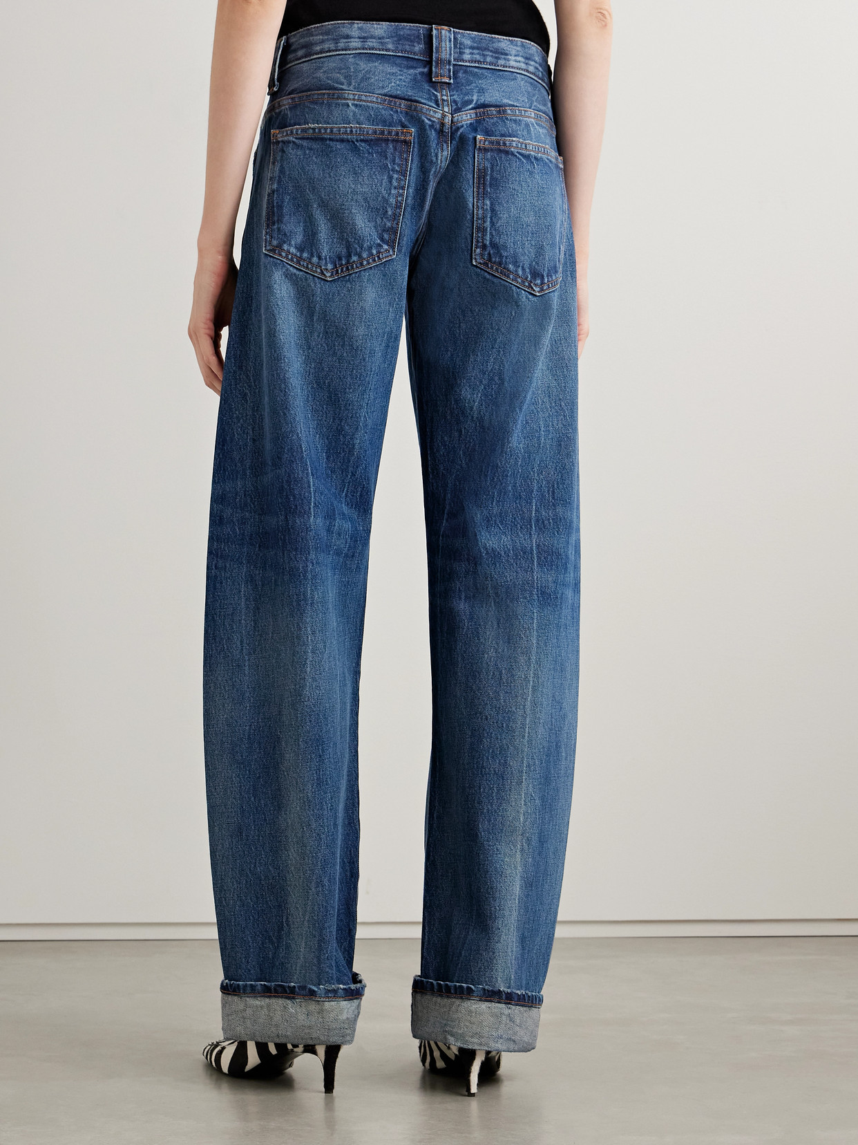 Karo Mid-rise Barrel-leg Jeans - Blue