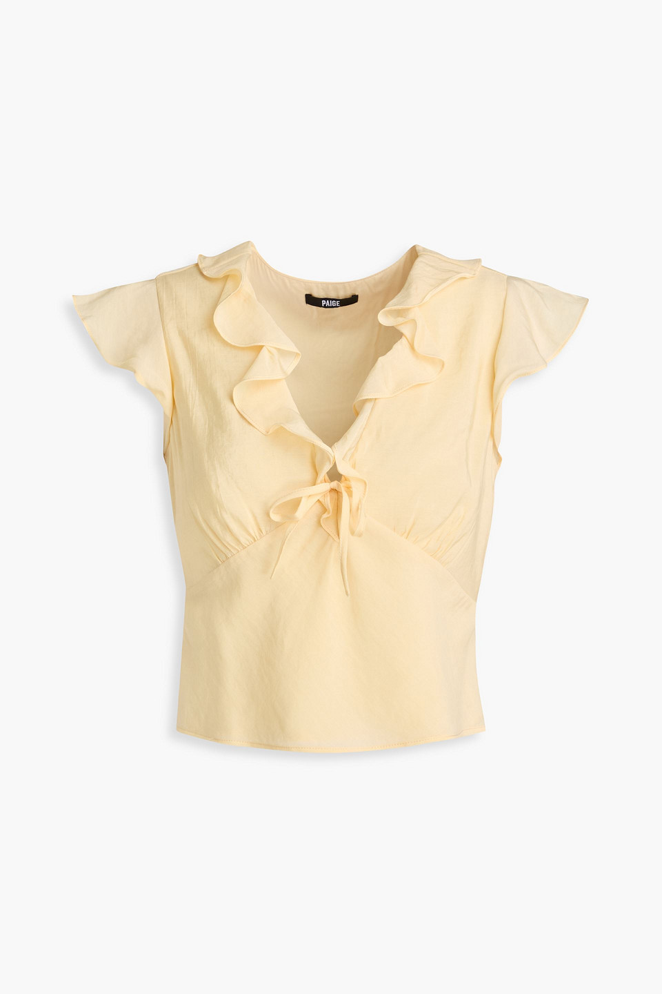 Ruffled woven top - Yellow - US 4