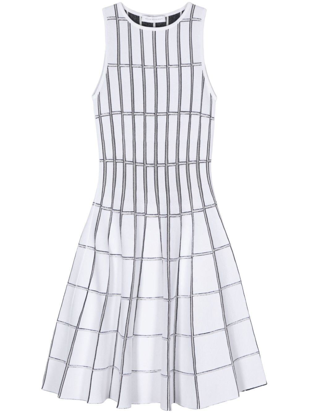 Mesh-panelling midi dress - Pink