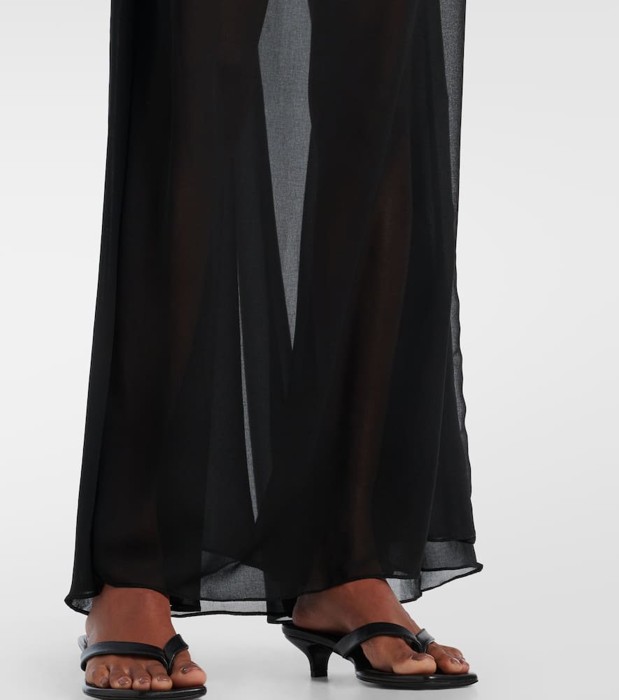 Holiday embellished chiffon maxi dress