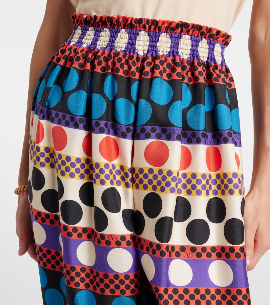 Printed silk culottes