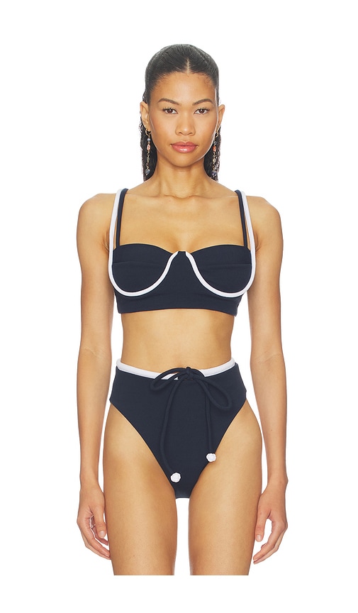 Nau Bikinis Corda Pin-up Bikini Top in Navy. - XS also in S