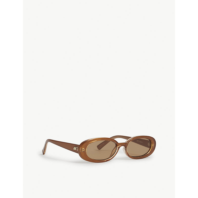 Womens Caramel Outta Love Oval-frame Polycarbonate Sunglasses 1 Size