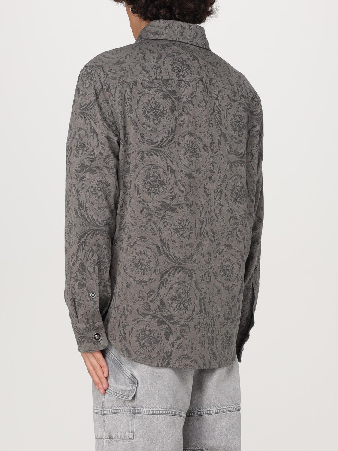Floral-print cotton shirt - Grey