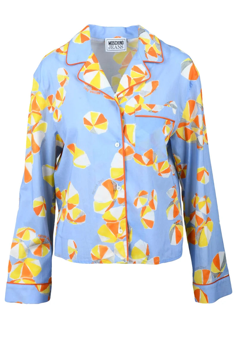 Cotton Shirt - Azul/Yellow