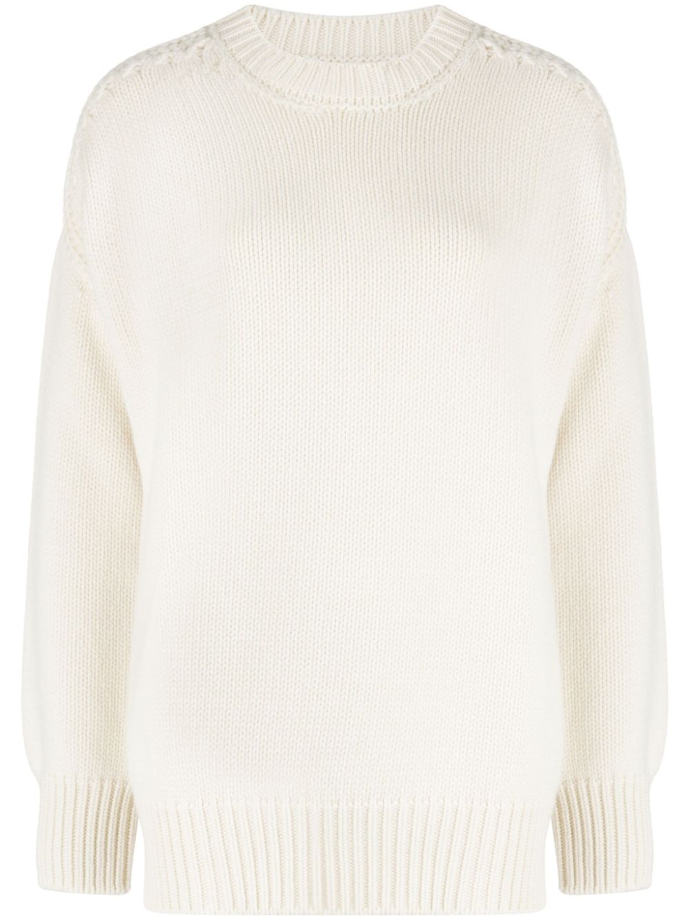Round-neck cashmere jumper - Neutrals