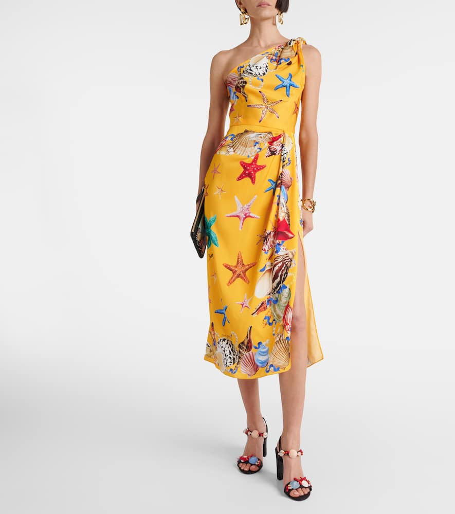Capri printed silk-blend midi dress