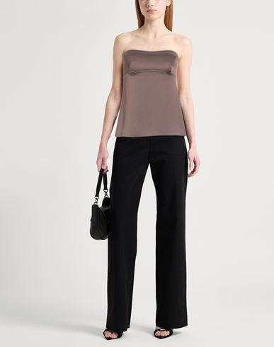 Woman Top Chocolate brown Size 8 Polyester