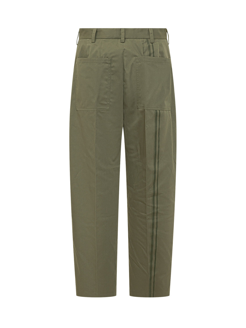 Green Straight Flat Front Pants