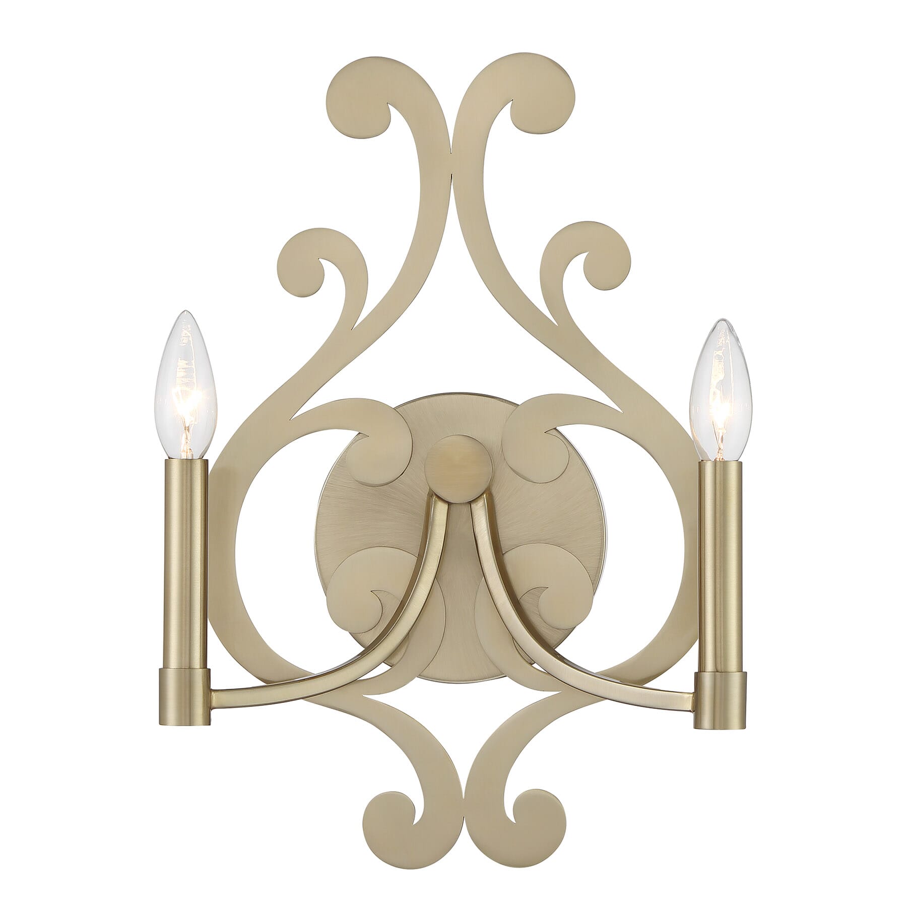Lombard 2-Light Wall Sconce in Noble Bra