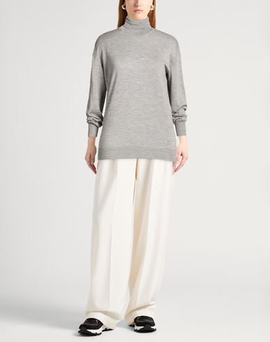 Woman Turtleneck Grey Size S Cashmere, Silk