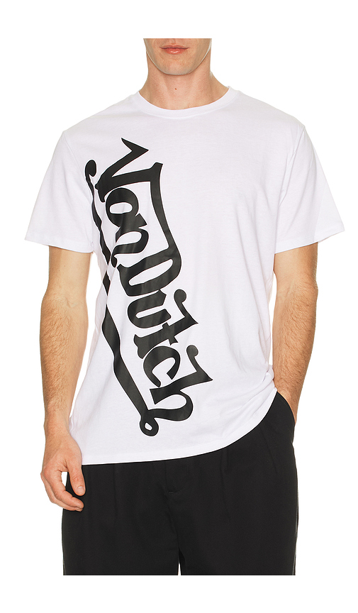 Von Dutch Vertical Logo Tee in White. M. Also in S, L, XL/1X