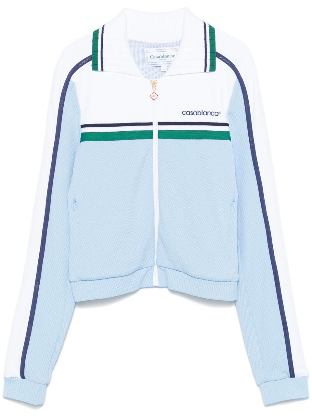 Piqué track jacket - 01 PALE BLUE