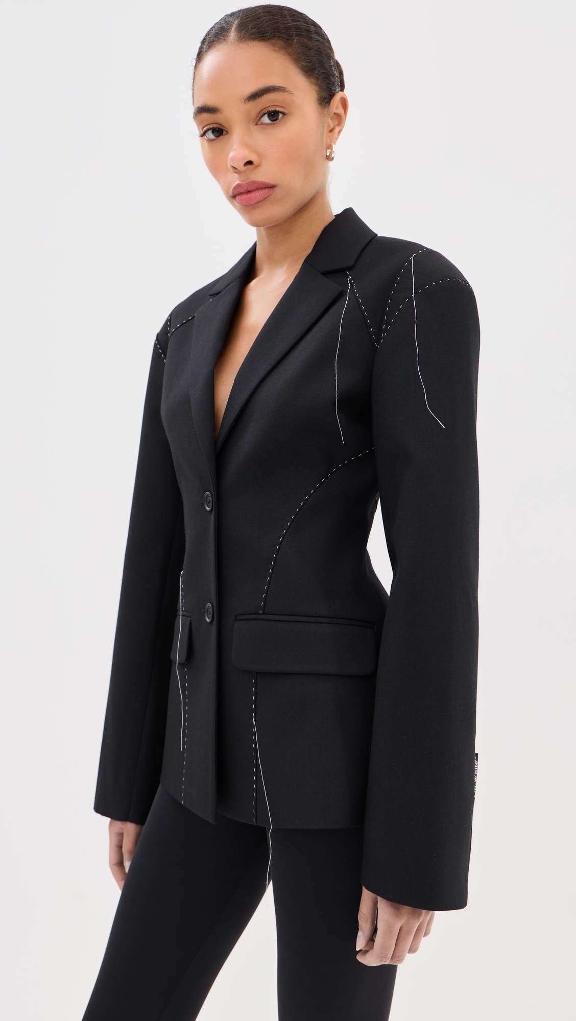 Stitch Fitted Blazer Black