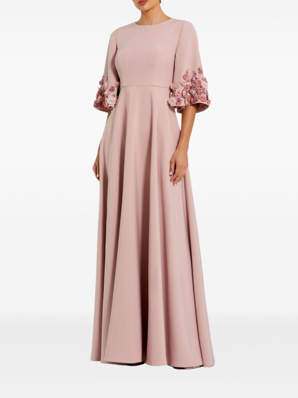 Floral-embellished maxi dress - Pink
