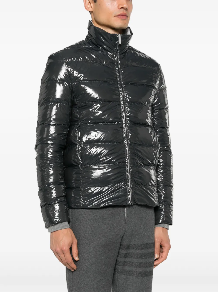 Dark Grey Reversible Zip-up Puffer Jacket