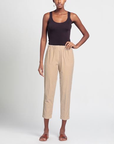 Woman Pants Beige Size 6 Cotton, Elastane