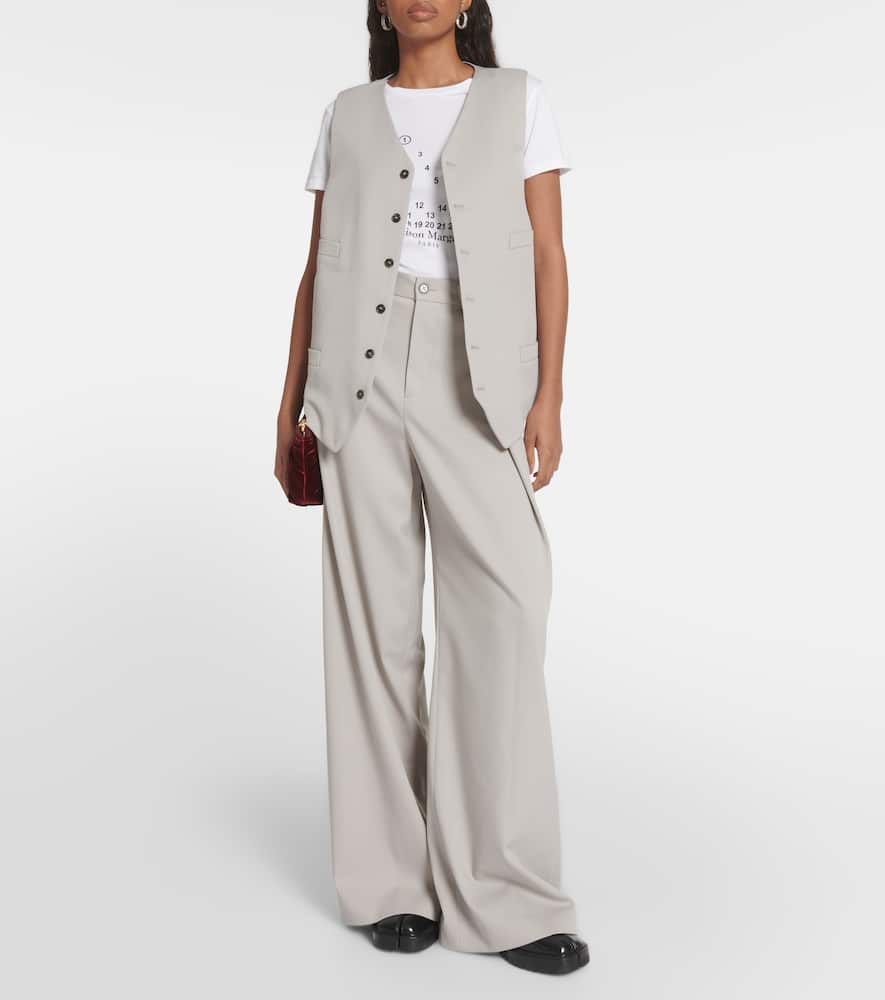 Oversized wool-blend vest