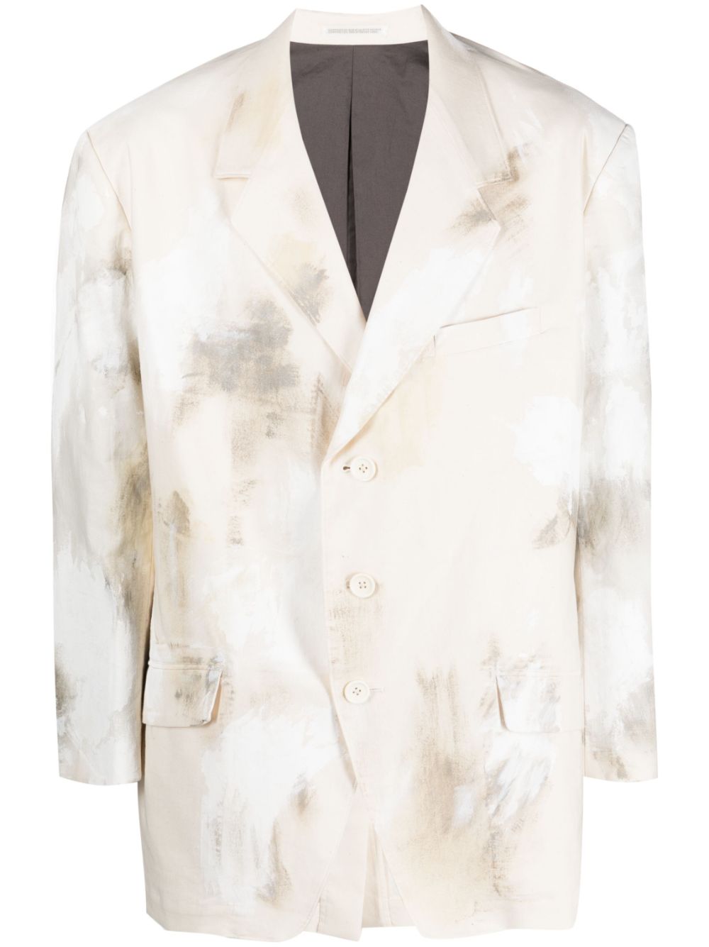 Abstract-print jacket - Neutrals