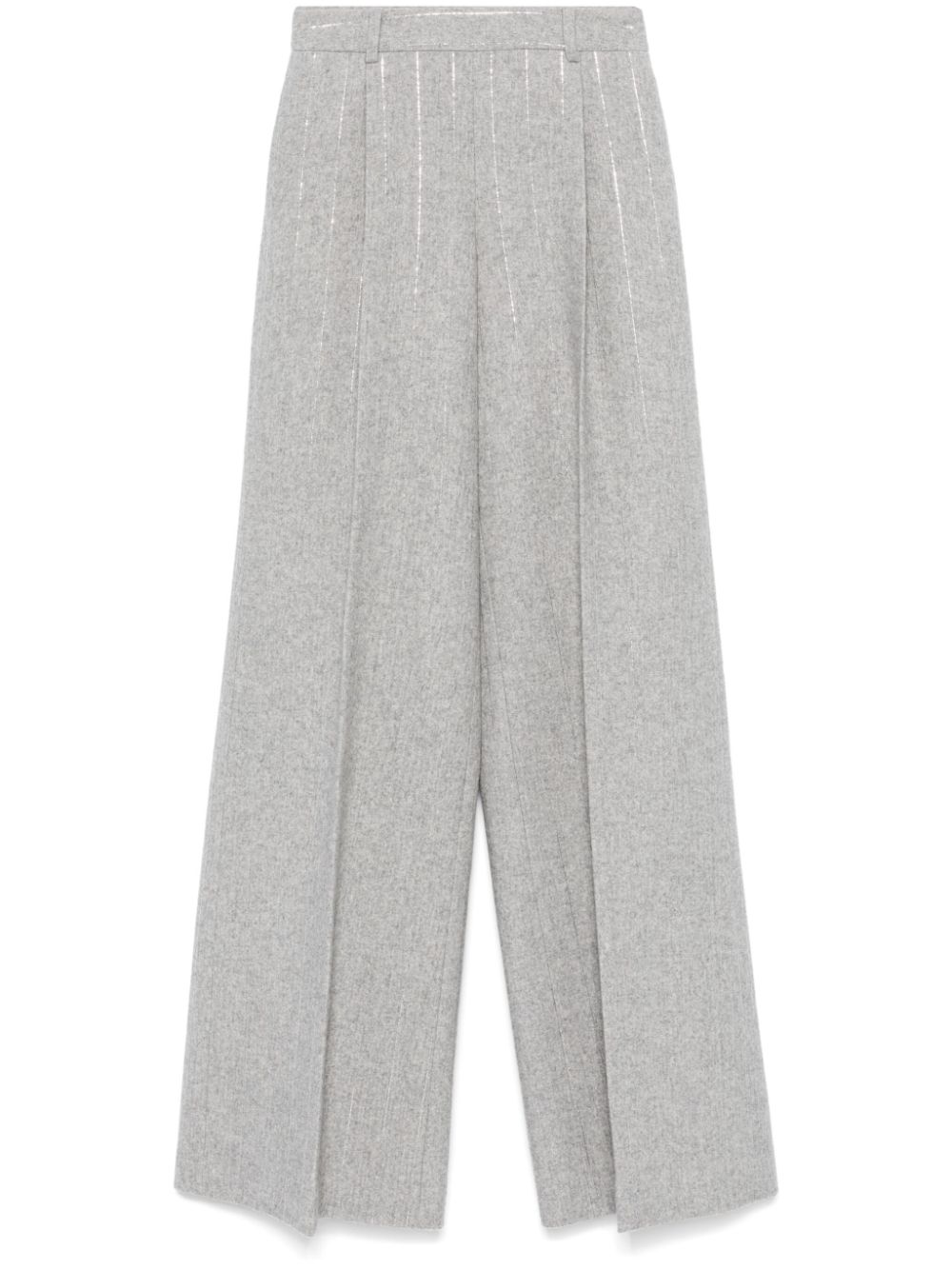Pinstriped bootcut trousers - Grey