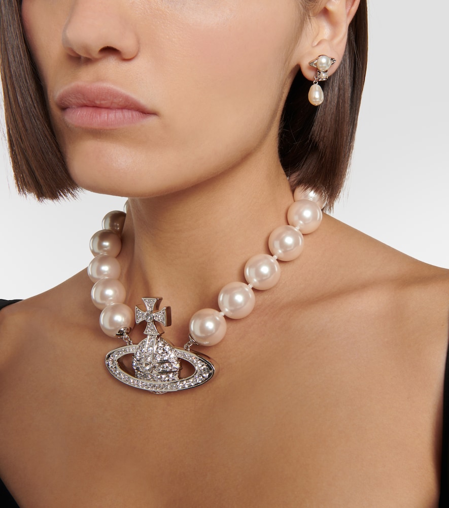 Inass faux pearl drop earrings