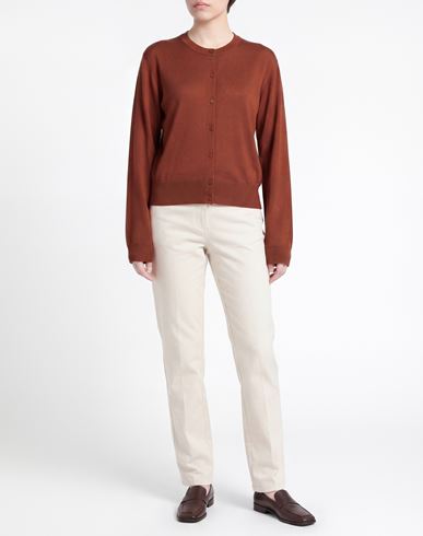 Collezione N_01 Woman Cardigan Brown Size L Merino Wool