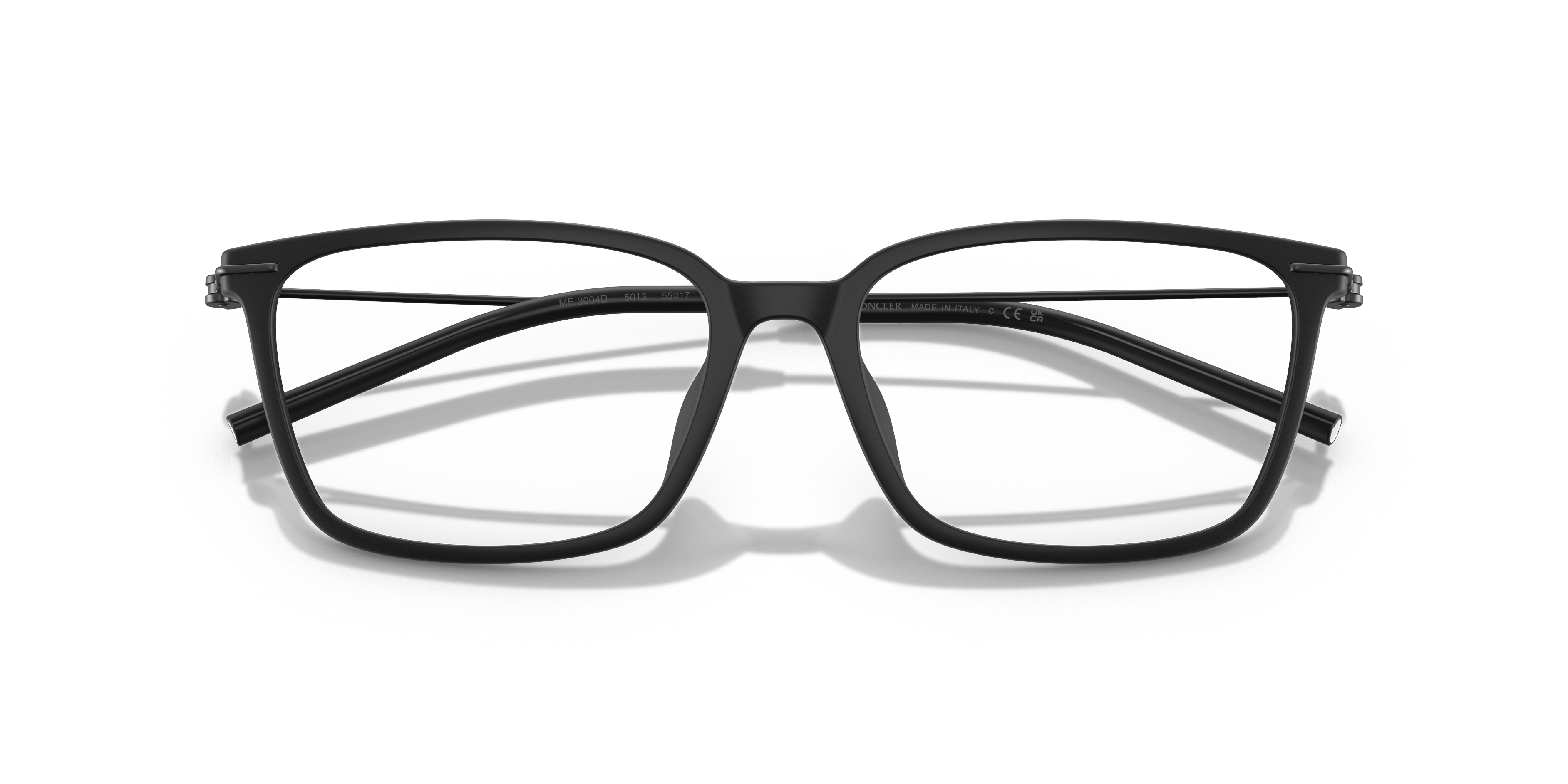 Moncler Unisex Moncler ME3004D 5013 Monturas ópticas Inyectado Negro Transparente Cuadrada Norma