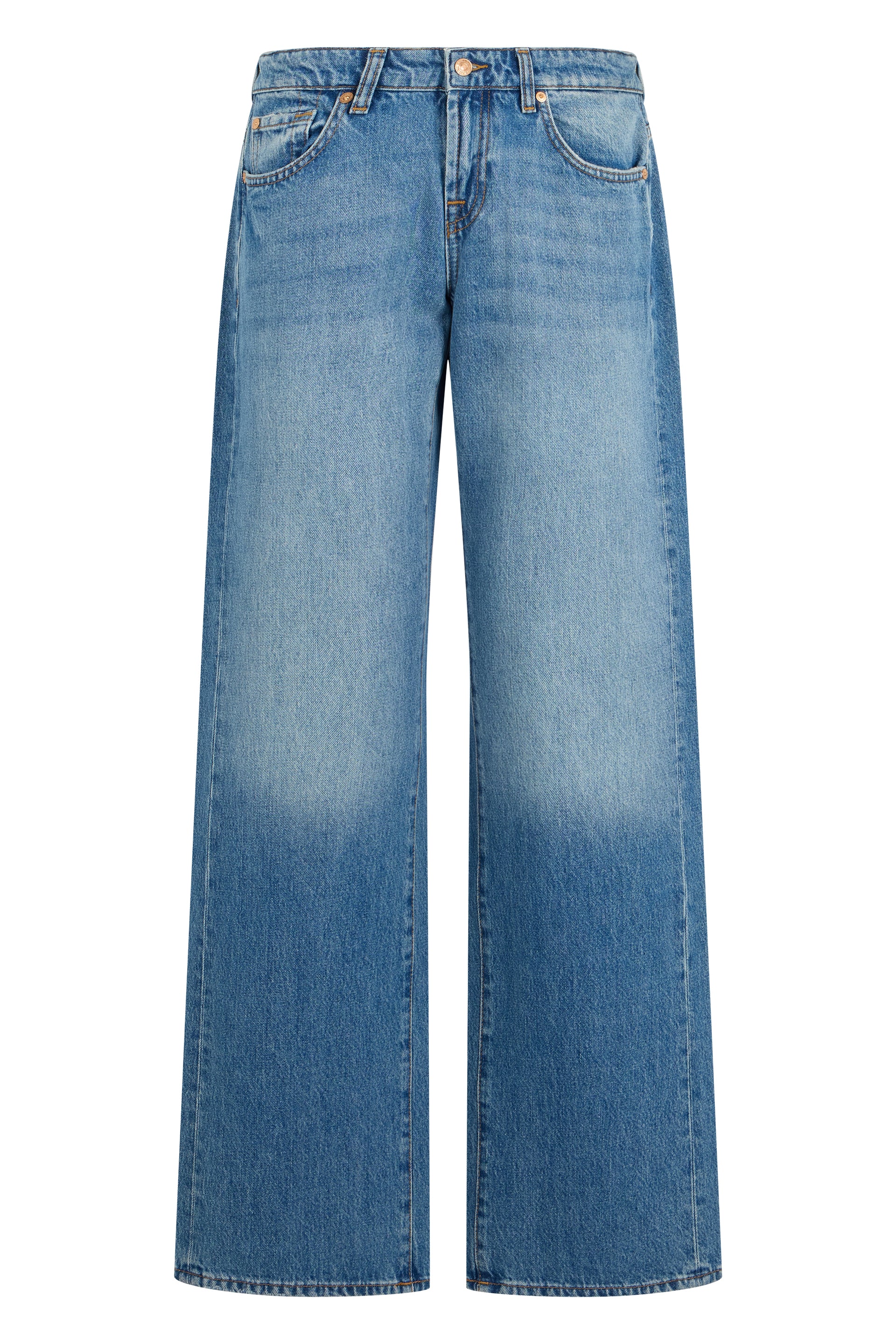 Wide-Leg Denim Jeans — Blue