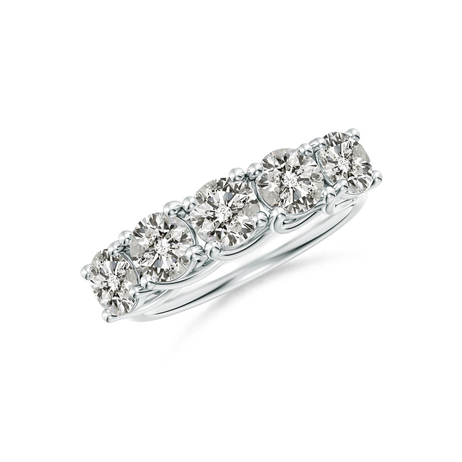 Angara 2.0 Carats Half Eternity Five Stone Diamond Wedding Band in 14K White Gold