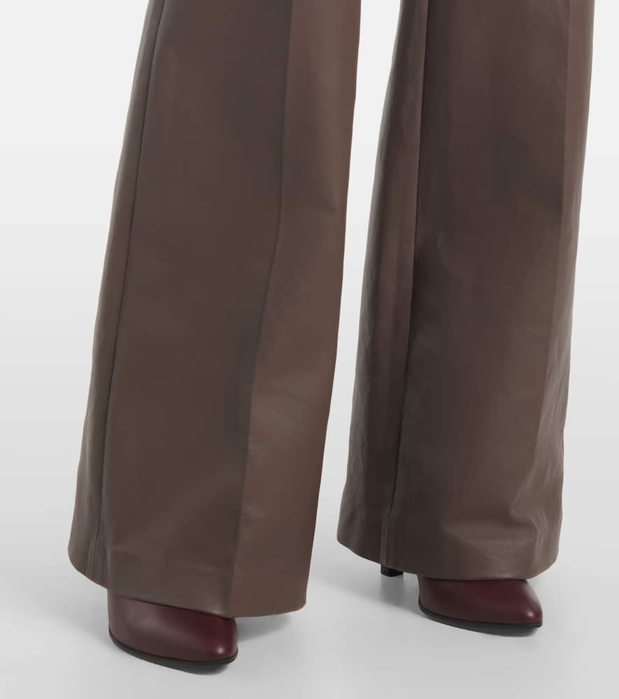 Tafira mid-rise leather flared pants
