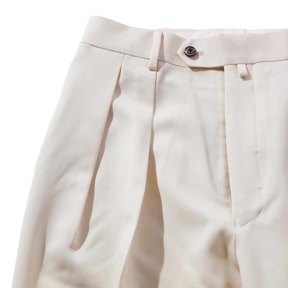 Wool Gabardine Standard Trousers Ivory