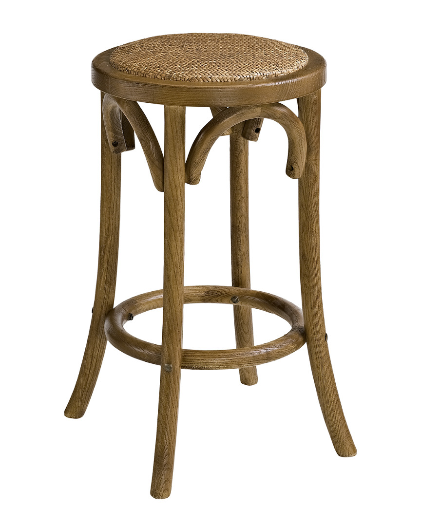 Linon Rae Walnut Backless Bar Stool