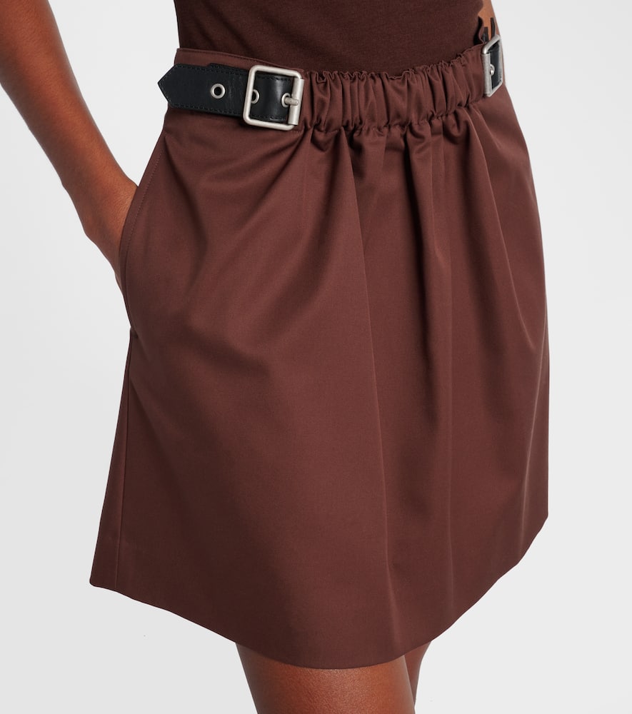 Cotton and silk miniskirt