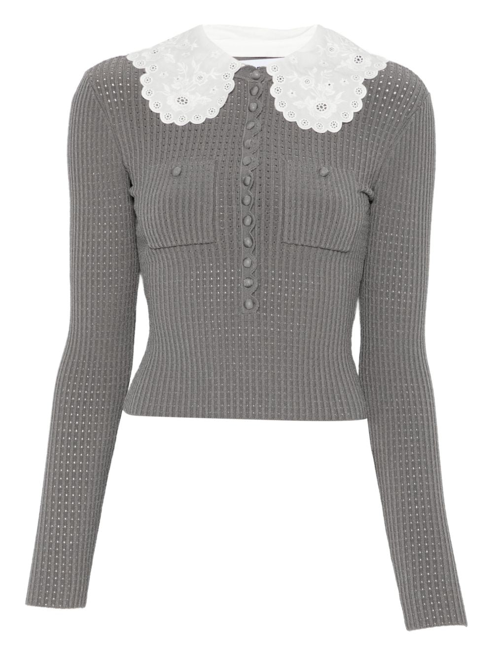 Collar-detail sweater