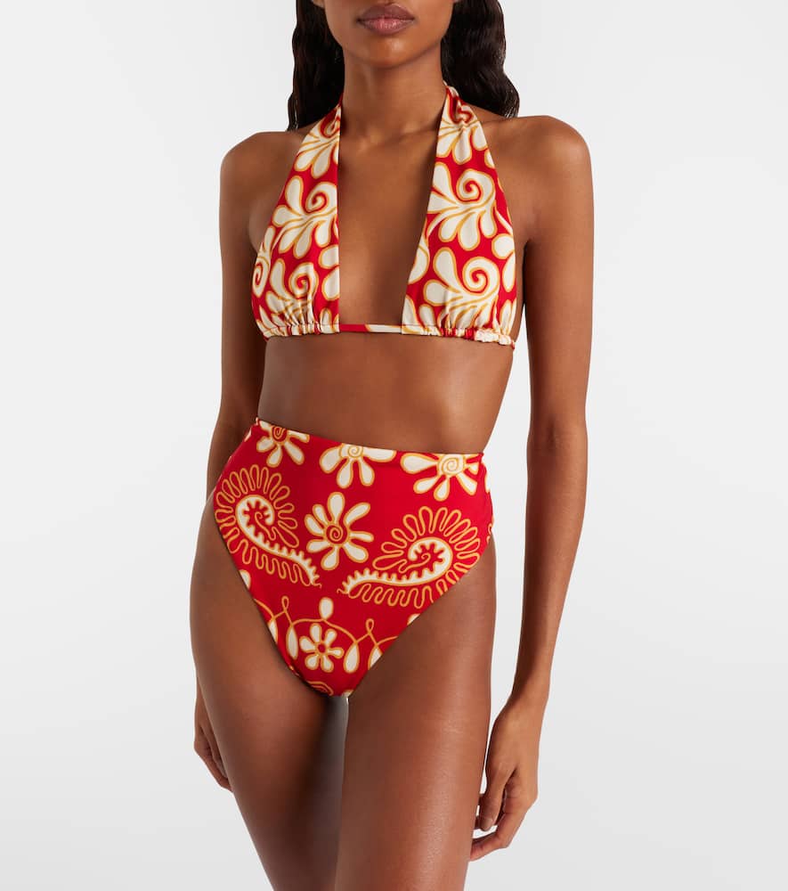 Priscilla printed bikini top