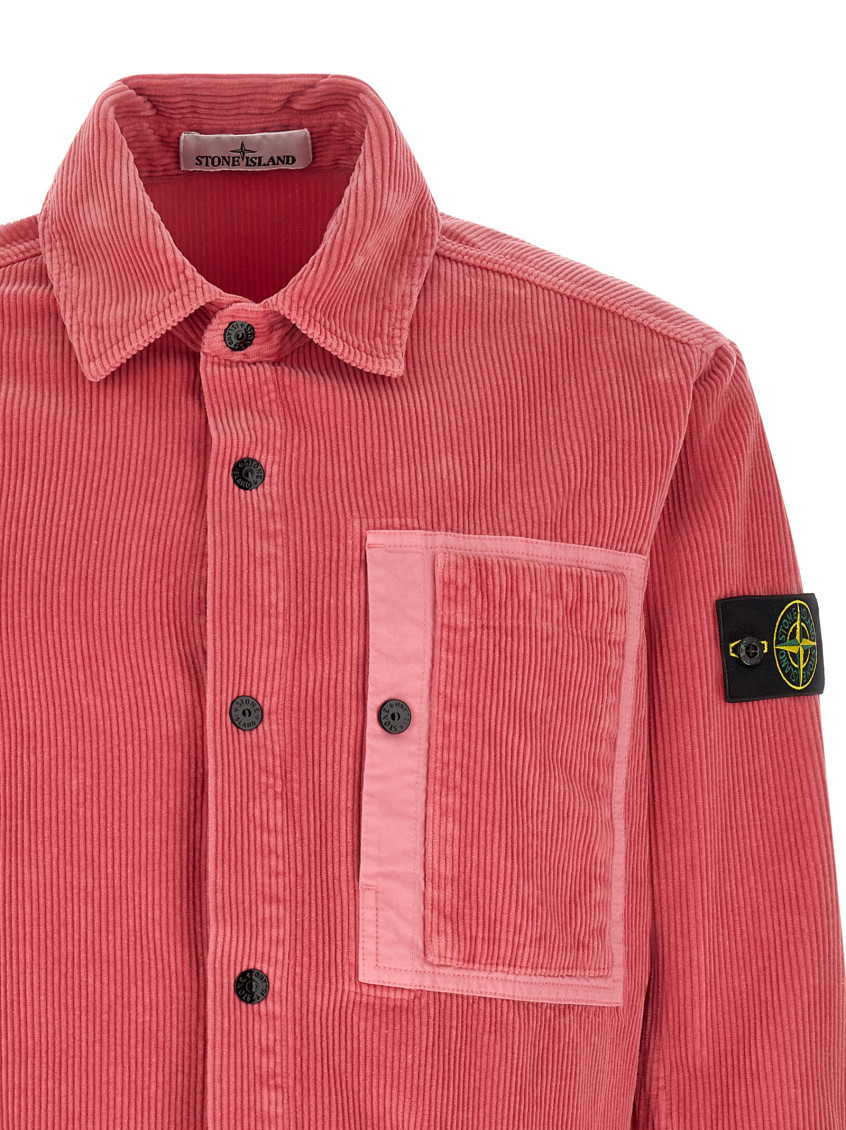 Pink Logo Corduroy Overshirt