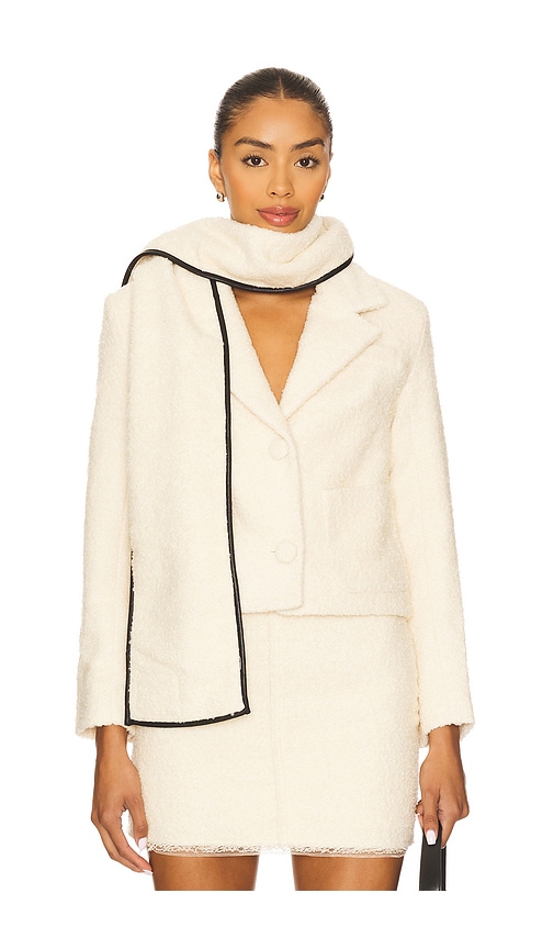 Zemeta Creamer Tweed Jacket in Ivory. S. Also in