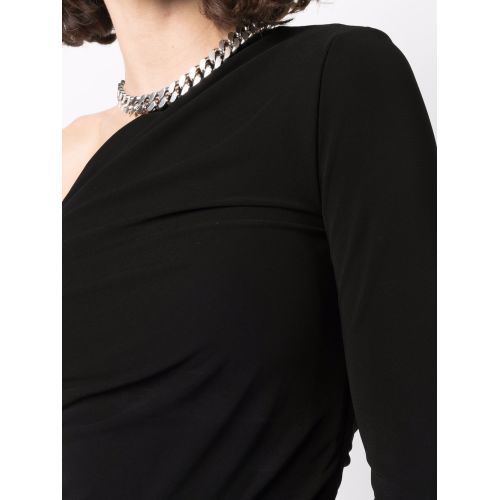 One-shoulder long-sleeve top