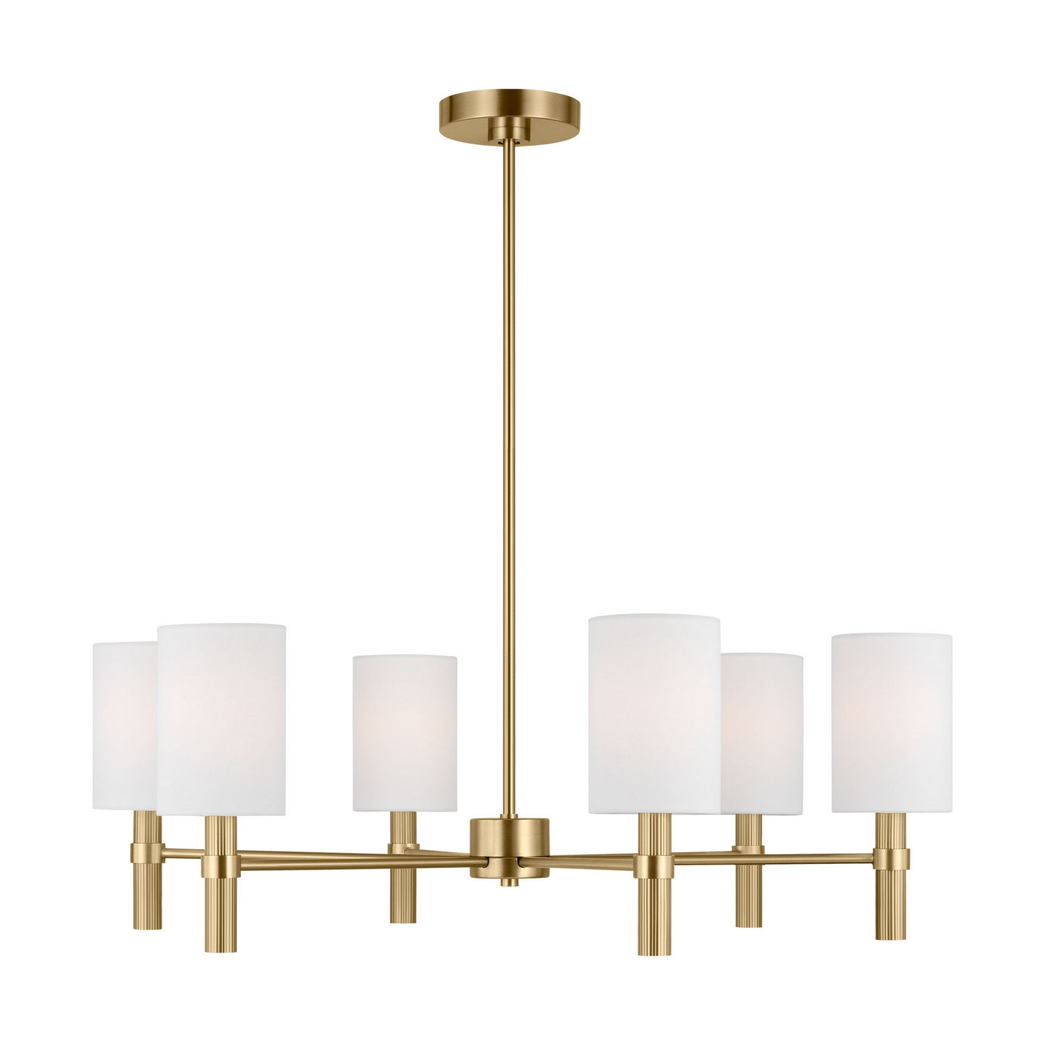 Satin Brass Chandelier from the Manor Collection
