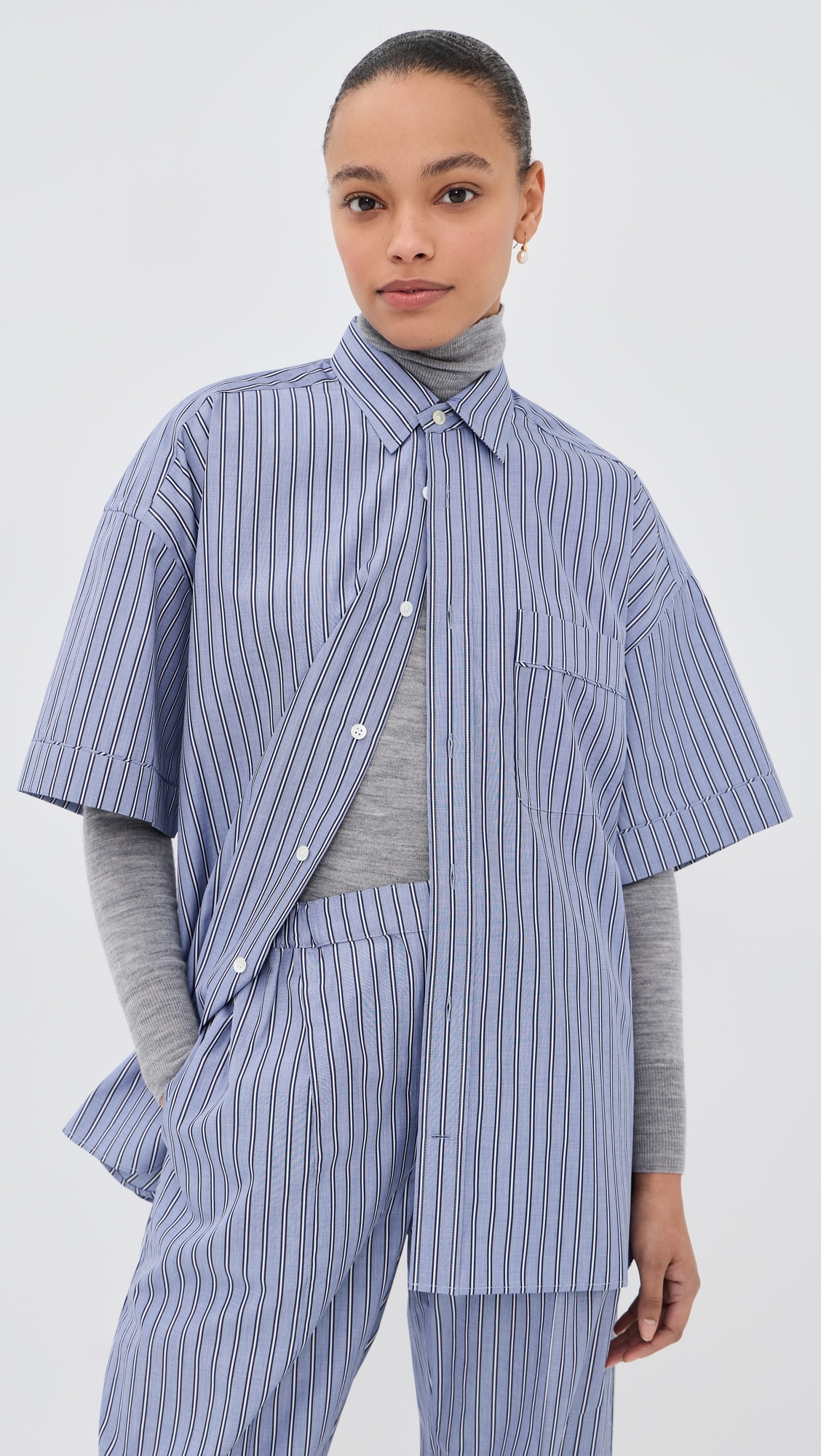 Dad's Shirt Blue Navy Stripe