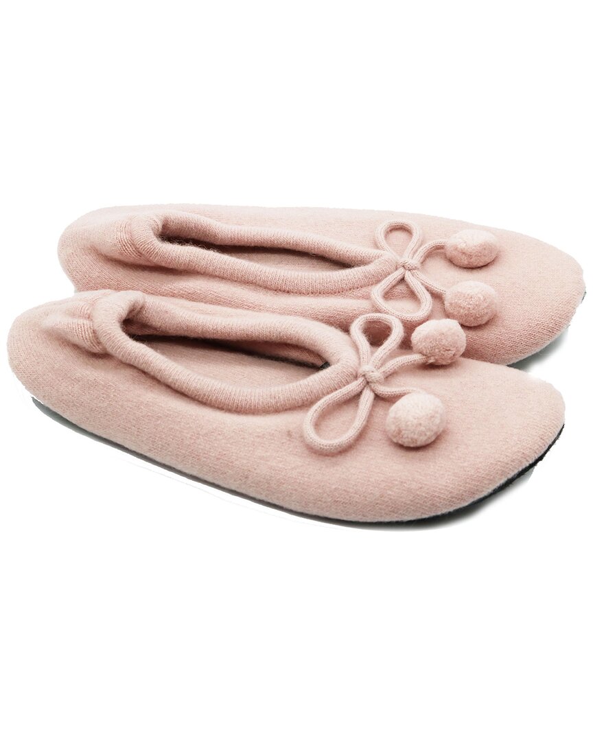 Ladies Ballerina Slippers With Bow And Poms