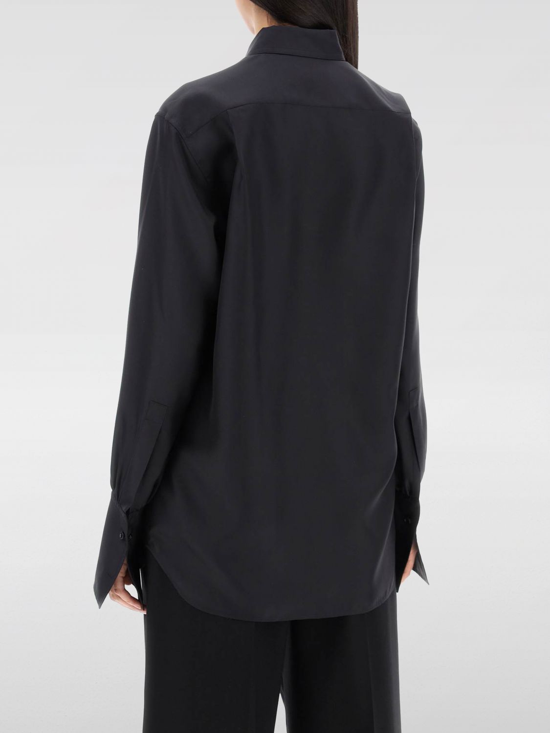 Long-sleeve silk shirt - Black