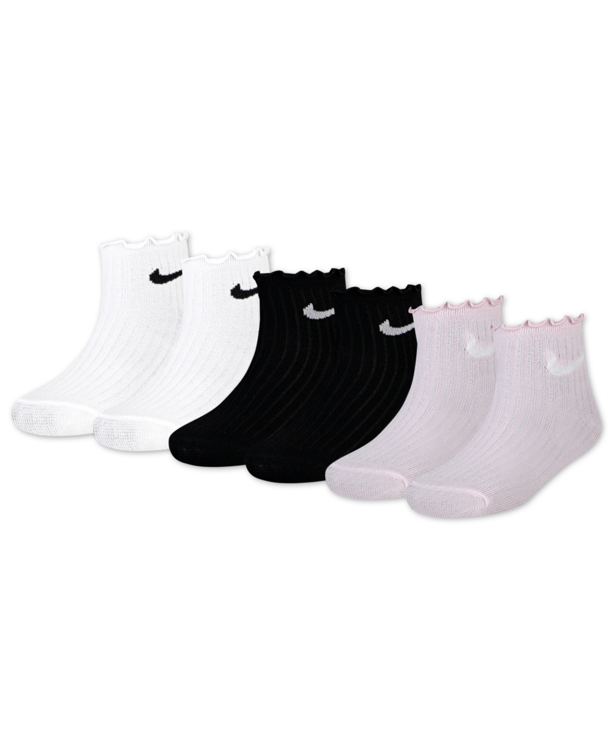 Little Girls 6-Pack Lettuce Ankle Socks - Multi