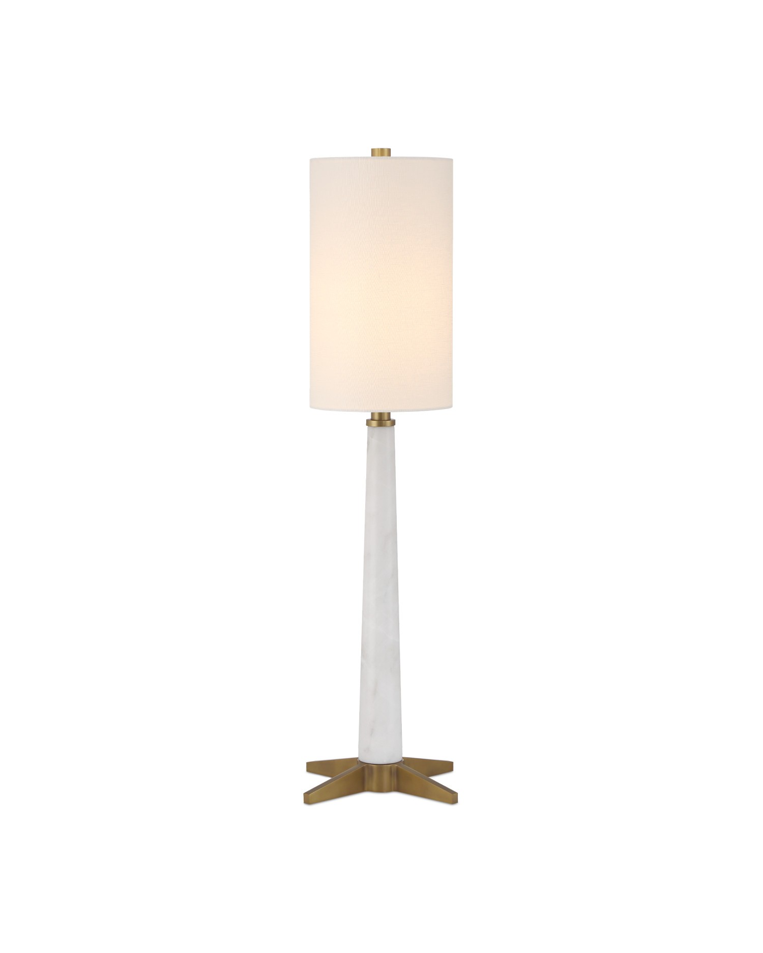 White Antique Brass Table Lamp from the Munroe White Table Lamp Collection