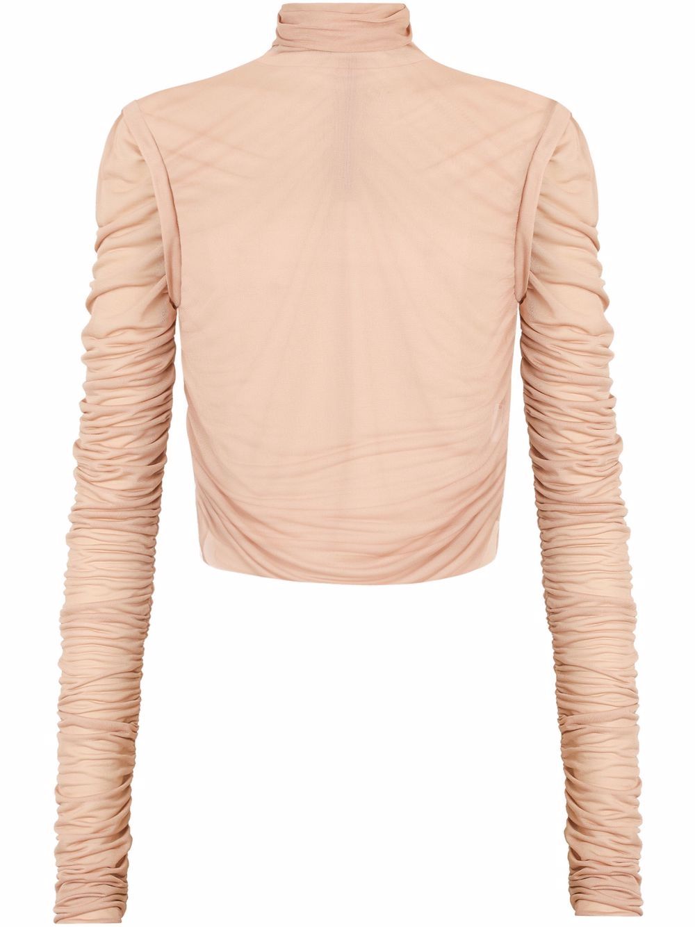 Ruched roll-neck top - Neutrals